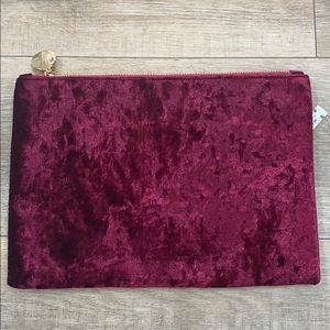 Burgundy Crushed Velvet Clutch